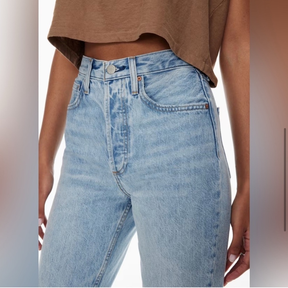 Denim Forum Light Blue High-Rise Wide Leg Jeans - Picture 2 of 12